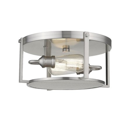 Z-LITE Halcyon 2 Light Flush Mount, Brushed Nickel 723F13-BN